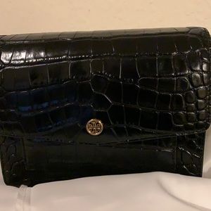 Tory Burch Robinson embossed should bag black
